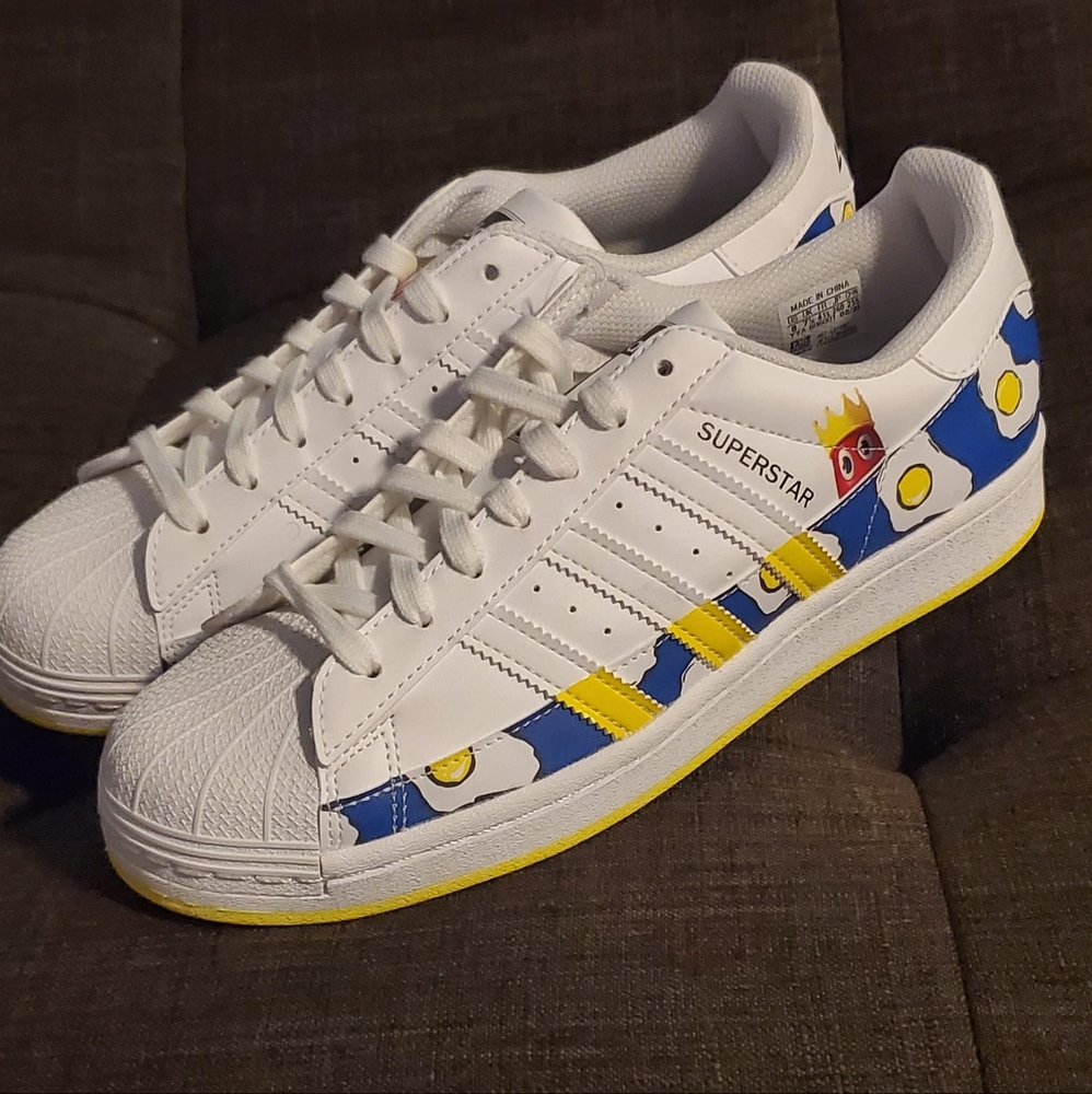 Adidas x Philip Colbert Save the Lobster White Superstar Sneakers Mens 8 GX7997